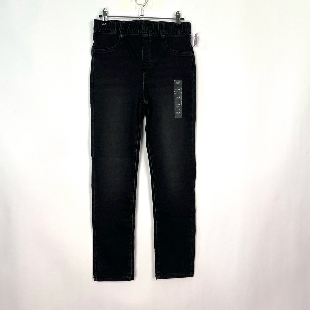 Girls Black Denim High Rise Jegging Stretchy Sz 13/14 NWT
